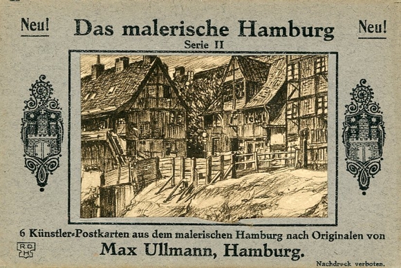 6 Ak im Umschlag, Das malerische Hamburg, Serie II, Max Ullmann