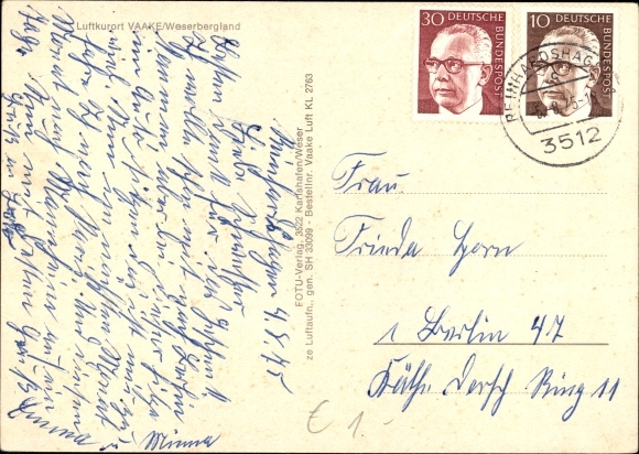 Postcard Vaake Reinhardshagen Hessen, Panorama