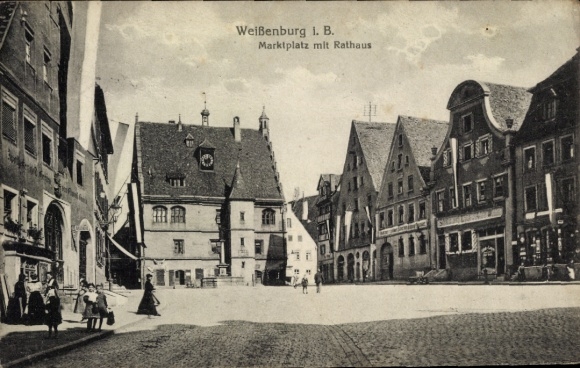KP Weißenburg am Sand Środkowa Frankonia Bawaria, rynek, ratusz