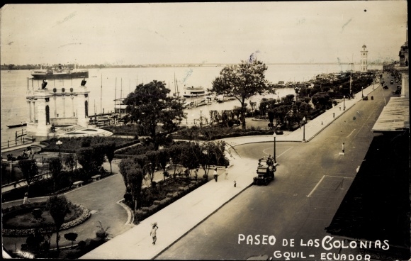 Postcard Guayaquil Ecuador, Walk of the Colonies