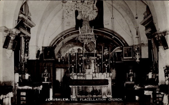 Postcard Jerusalem Israel, Flagellation Church, Flagellation Chapel