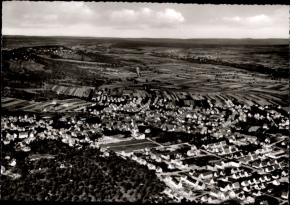Postcard Gerlingen in Württemberg, aerial photograph