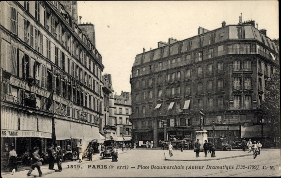 Ansichtkaart Parijs IV, Place Beaumarchais