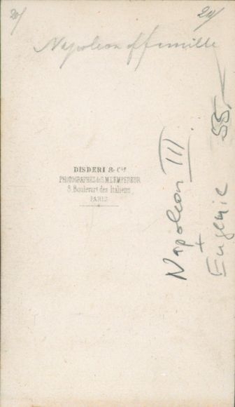 CdV Napoleon III, Eugenie de Montijo, Empress of France