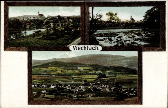 Postcard Viechtach in the Bavarian Forest of Lower Bavaria, general view