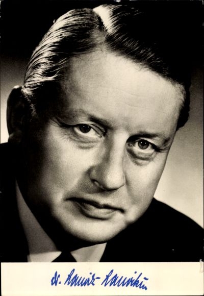 Ak Politiker Dr. Lauritz Lauritzen, Bundesminister für Wohnungswesen, Autogramm