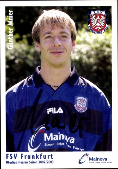 Autogrammkarte Fußballer Günther Maier, FSV Frankfurt, Autogramm