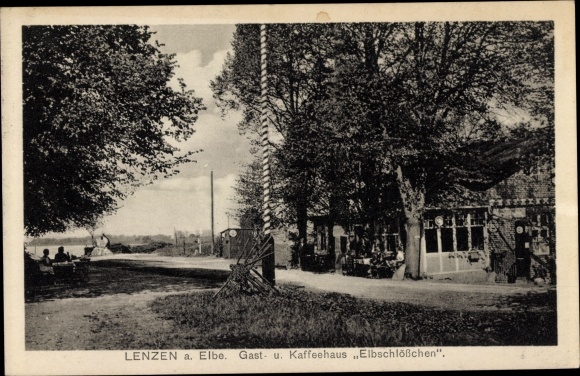 KP Lenzen nad Łabą Prignitz, zajazd Elbschlösschen, kawiarnia