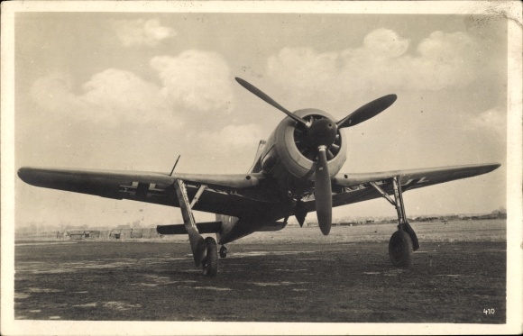 Postcard Focke Wulf Fw 190, fighter plane, Luftwaffe