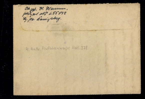 Field post "Königsberg (Pr.) 14.1.45"
