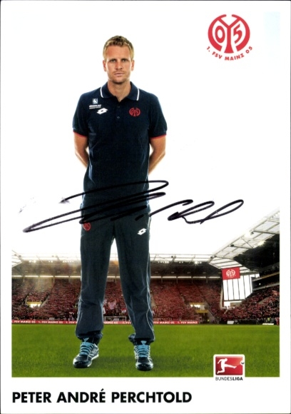 Autograph card Assistant Coach Peter André Perchtold, 1. FSV Mainz 05