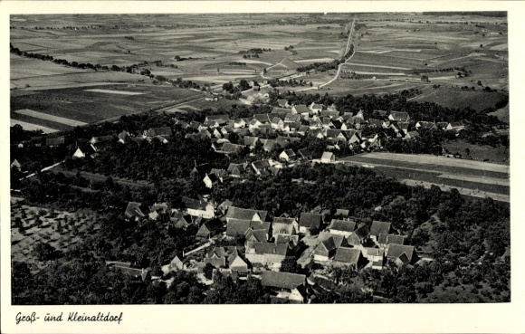 Postcard Kleinaltdorf and Großaltdorf Vellberg in Württemberg, aerial photograph