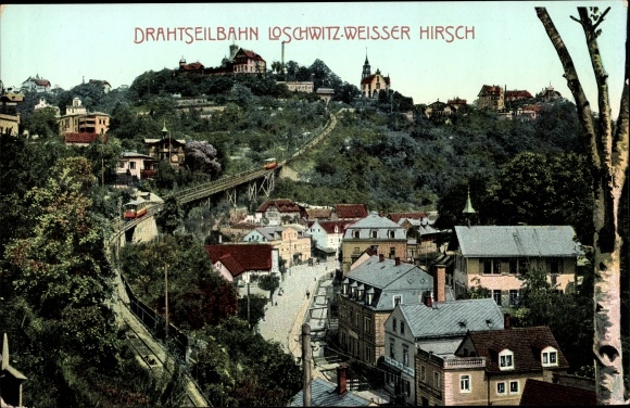 PC Dresden Loschwitz, cable car Loschwitz-Weisser Hirsch, panorama