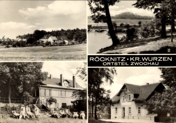 Ak Zwochau Röcknitz Thallwitz in Saksen, meer, huis, weide