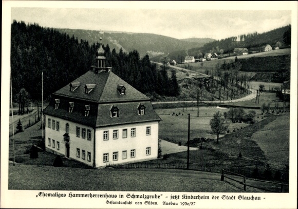 Ak Schmalzgrube Jöhstadt im Erzgebirge Sachsen, Ehemaliges Hammerherrenhaus, jetzt Kinderheim, Ge