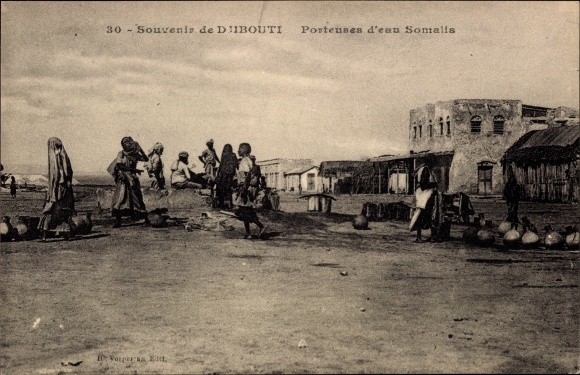 Postcard Djibouti, Somali Water Carriers