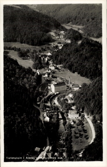 Postcard Tiefenstein Görwihl in Baden, aerial photograph