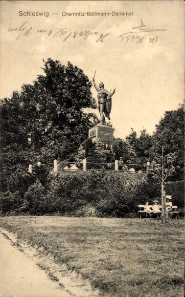 Ak Schleswig op de Schlei, Chemnitz-Bellmann-monument