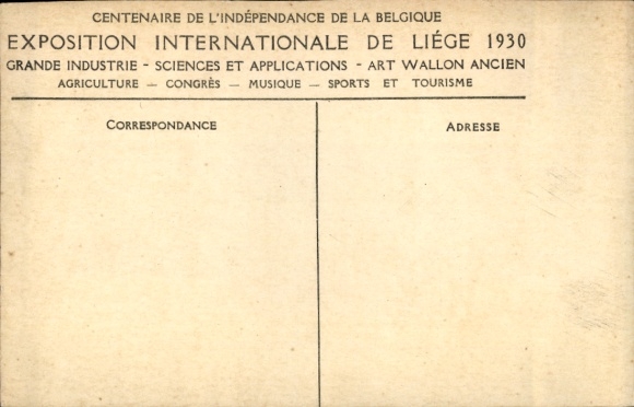 Postcard Liège Liège Wallonia, International Exhibition 1930, Large-scale industry