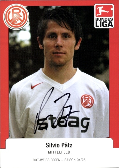 Autogrammkarte Fußballer Silvio Pätz, Rot Weiss Essen, Autogramm