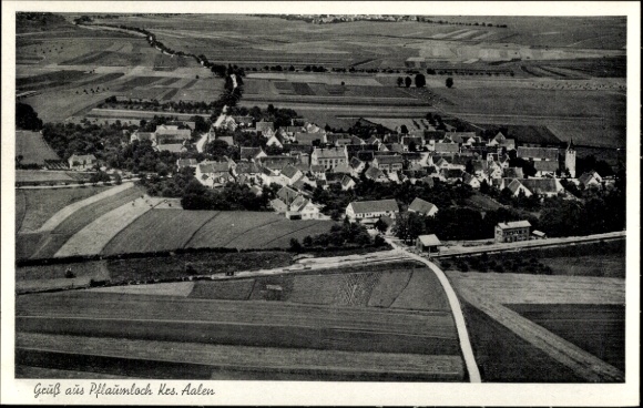 Ak Pflaumloch Riesbürg in Württemberg, Fliegeraufnahme
