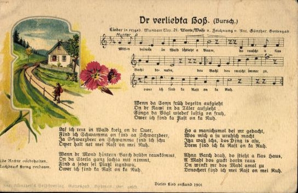 30 individual song cards, Anton Günther
