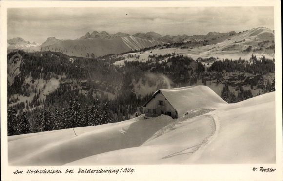 Ak Balderschwang in de Allgäu, Hochschelpen in de winter