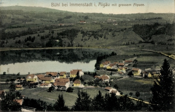 Postcard Bühl am Alpsee Immenstadt im Allgäu, general view, Großer Alpsee