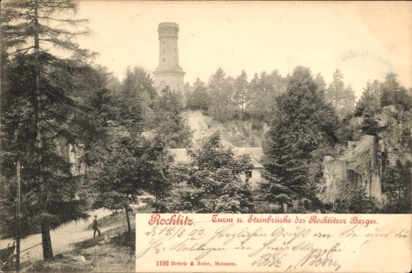 Ak Rochlitz an der Mulde Sachsen, Turm und Steinbrüche des Rochlitzer Berges