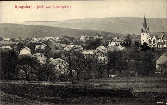Postcard Rengsdorf in the Westerwald, panorama from the Römergraben