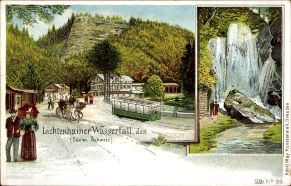 Ak Lichtenhain Sebnitz Sächsische Schweiz, Lichtenhainer Wasserfall, Lichtenhainer Wasserfall,...