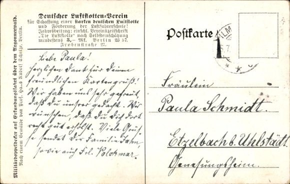 Artist Postcard Schulze, Hans Rudolf, Military biplane on reconnaissance mission over the Argonne Forest