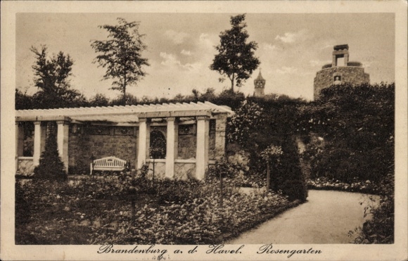 Postcard Brandenburg an der Havel, Rosengarten
