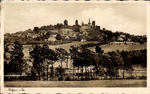Postcard Stolpen in Saxony, general view, castle guesthouse