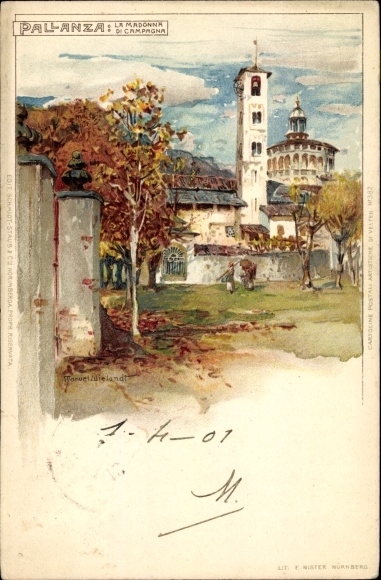 Artist Postcard Wielandt, M., Pallanza Lake Maggiore Piedmont, The Madonna di Campagna