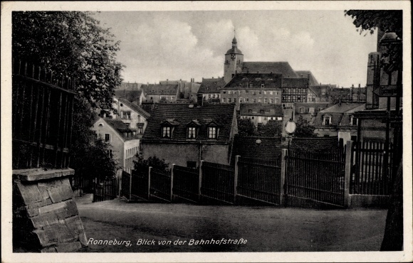 Postcard Ronneburg in Thuringia, view from Bahnhofstrasse