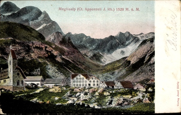 Relief Ak Meglisalp Appenzell Innerrhoden Schweiz, Panorama, Gasthaus