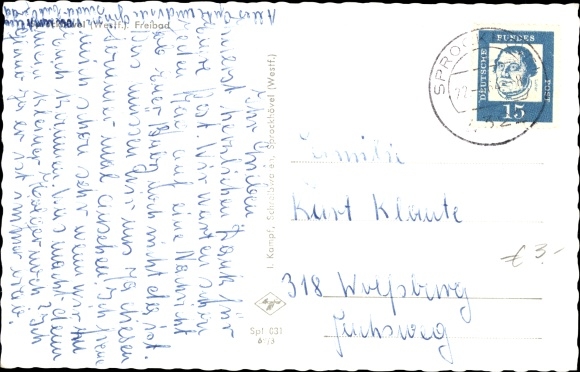 Postcard Sprockhövel in the Ruhr area, outdoor pool