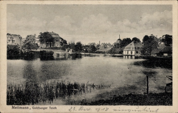 Postcard Mettmann in North Rhine Westphalia, Goldberger Teich