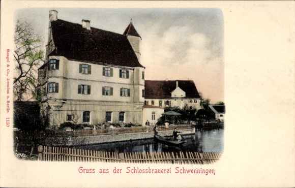 Postcard Schwenningen an der Donau Swabia, Castle Brewery