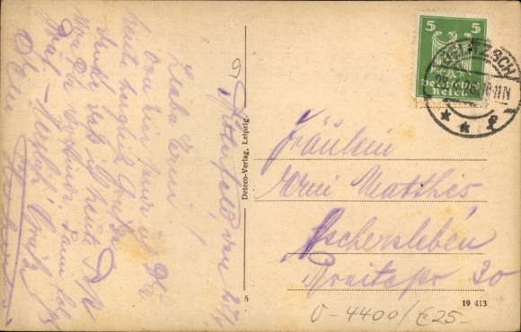 Postcard Bitterfeld in Saxony-Anhalt, Kaiserstraße, architecture, street view