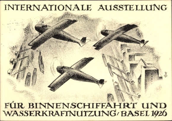 Künstler Ak Basel Schweiz, Internationale Ausstellung für Binnenschifffahrt und Wasserkraftnutzung