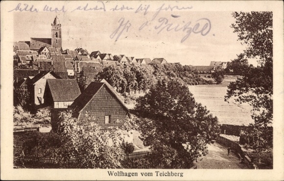 Postcard Wolfhagen Hessen, partial view of the city from Teichberg