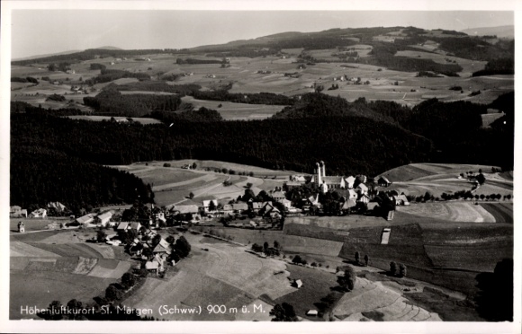 Postcard Sankt Märgen in the Black Forest, aerial photograph
