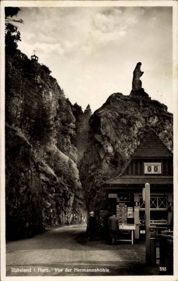 Postcard Neuwerk Höhlenort Rübeland Oberharz am Brocken, view of the Hermannshöhle in the Harz