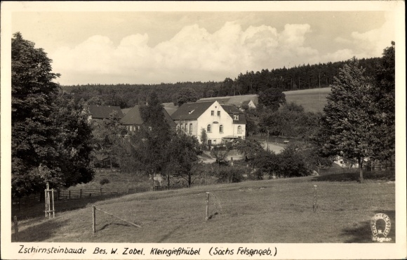 Ak Kleingiesshübel Reinhardtsdorf Schöna in Saksen, Zschirnsteinbaude