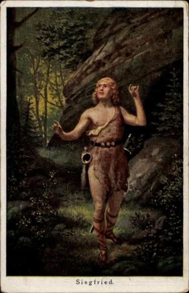 Künstler Ak Erlang, Siegfried, Mein Vöglein schwebte mir fort, Nibelungensage