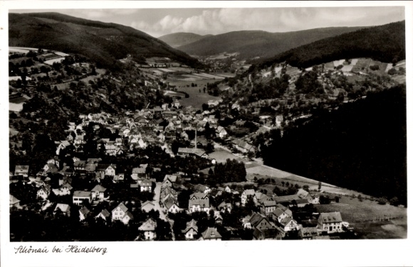 Postcard Schönau near Heidelberg Odenwald, aerial photograph