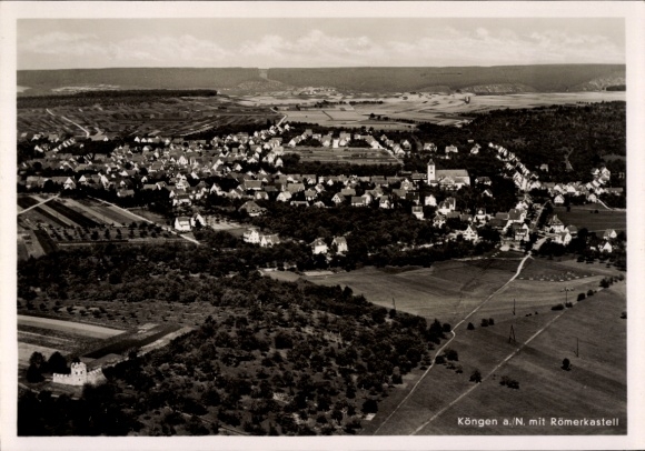 Postcard Köngen am Neckar, aerial photograph, Roman fort