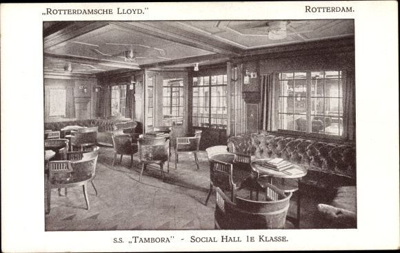 Ak Koninklijke Rotterdamsche Lloyd, KRL, SS Tambora, Sociale Zaal 1e klas